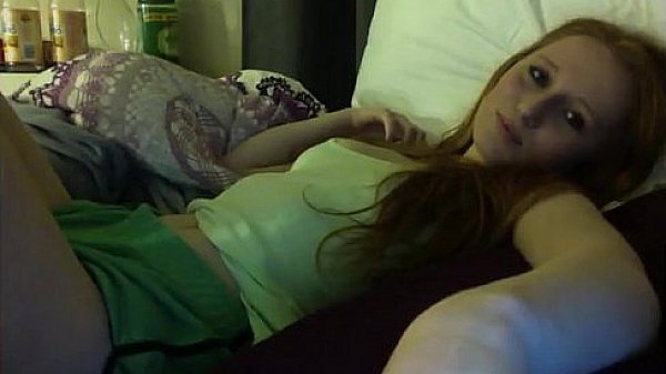 Amazing redhead masturbating