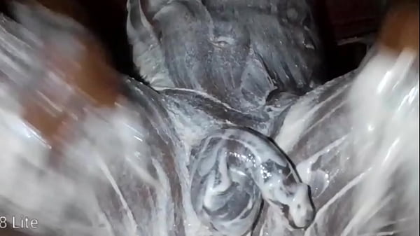 AFRICAN LONELY MAN POURS BODY LOTION ON THIS COCK AND ASS  