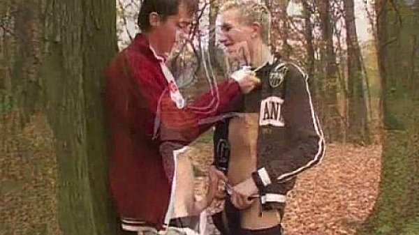 Lewd gay neighbors get down and dirty in the woods