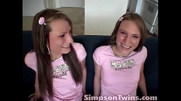 Teen Girls the Simpson Twins sucking dick together  