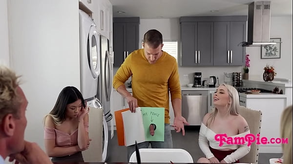 Little sex joke at the family got me in bed with my hot stepsisters