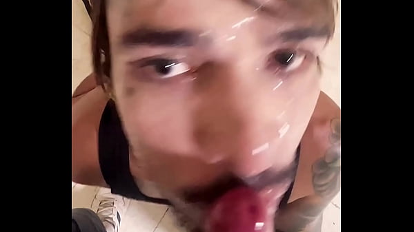 HYPERSPERMIA: MONSTER CUMSHOT ON MY FACE UNDER THE STAIRS OF THE SHOPPING CENTER!!! 