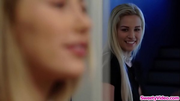 Blonde babe kissed and licked by her lesbian stepsis  