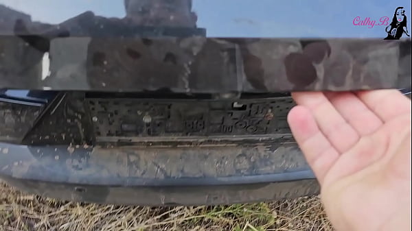 Bimbodoll used for a fuck in the trunk during a travel break  