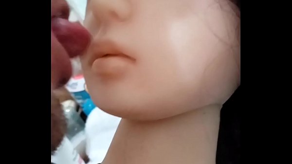 Hot guy with perfect cock having sex with beautiful brunette sex doll and cums on her boobs