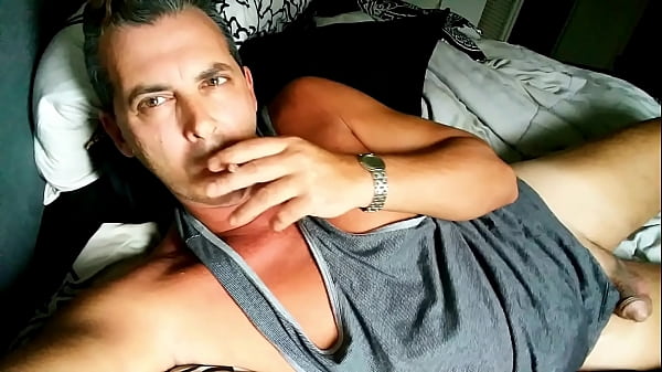 Cory Bernstein aka Cory the Model Caught jerking big shaved COCK finger fucking and smoking cigarette and CUM