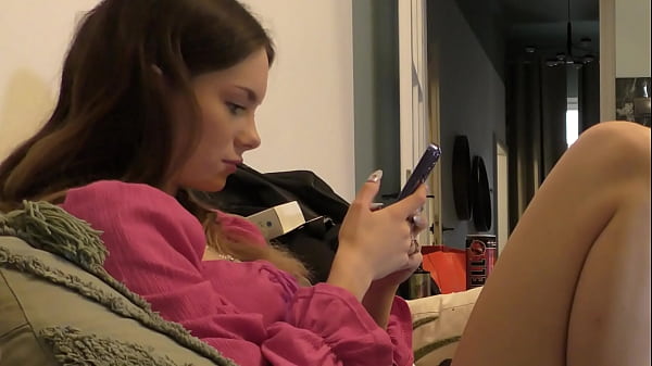 Petite Girl Spreading her legs to show her tight small pussy for porn director while getting bored and ignored in a porn shooting  