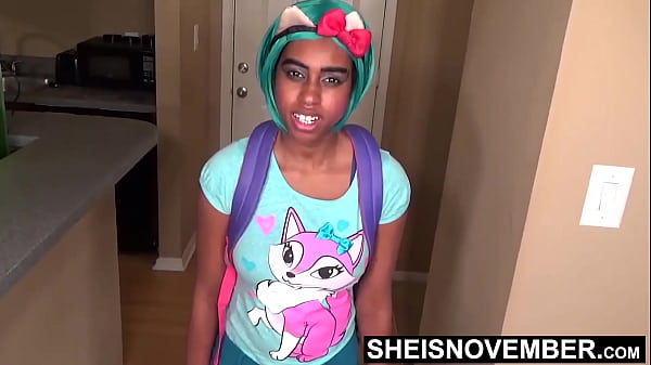 Devious Ebony Student Sheisnovember Who Ditched Class Was Finally Caught By Her Stepdad, Teaching His Stepdaughter A Lesson With Kneeling Blowjob, Big Brown Asshole Spreading, And Hardcore Cowgirl Straddling on Msnovember  