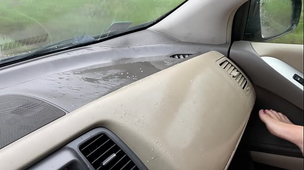 Crystal first Pee and Squirt in my Car