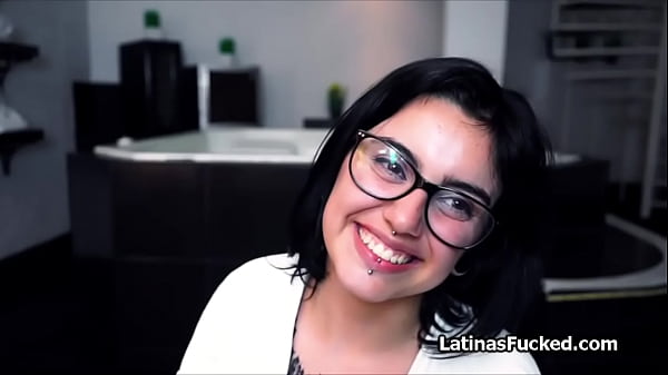 Spicy Latina in glasses rides dick
