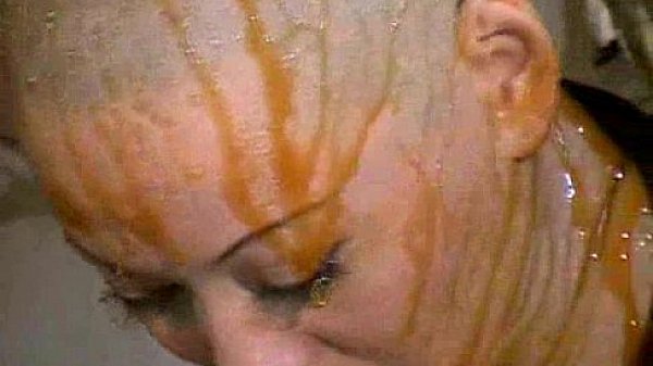 Bizarre asian humiliation of Kumimonster in dungeon bondage and messy feather an  