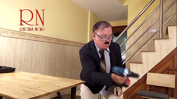 Cheating housewife, plumber and cuckold husband at the kitchen. Scene 2  