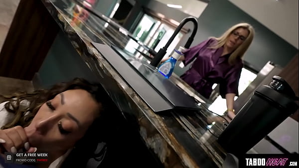 Shhhhh! Stepmom's Sneaky Friend Blows Me Under the Table!