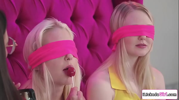 Chloe Cherry n Lily Rader were blindfolded when suddenly bff Abella Danger squirt on their faces.The 2 get turned on and take turns licking her pussy