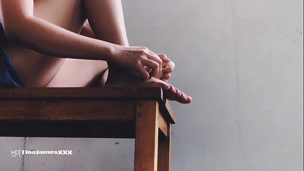 Asian Tina Cleans and Paints her Toe Nails and give a nice Upskirt