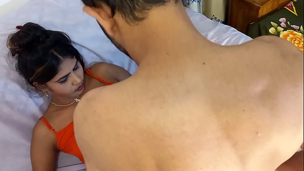 A sexy brunette in lingerie seduced a neighbor and he fucked her doggy-style and cum on her  tight pussy fuck sucking liking fucking 