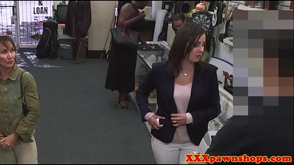 Pawnshop lady cocksucking before doggystyle