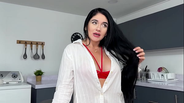 POV-I fulfill my stepson's fantasy of fucking a MILF girl with huge tits.