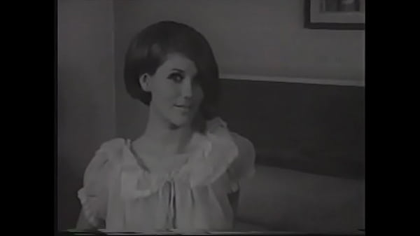 In classic porn babe slowly takes off her panties