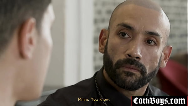 Twink showered in holy cum from a priest!