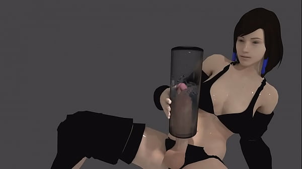 ANIMATED 3D FUTA GIRL WITH SEX TOY, SEXY DICK GIRL MASTURBATING WATER TOY BOUNCY BOOBS 
