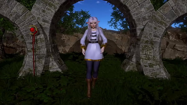 Frieren, teen sexy dance beautifully in the forest