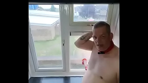 two angles of one dildo getting fucked while everybody could see from outside in one  