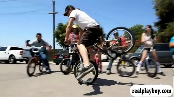 Hot babes exhibition biking and fishing