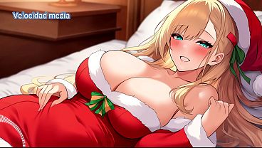 Instrucciones para masturbarte con santa. JOI hentai en espa&ntilde;ol.  
