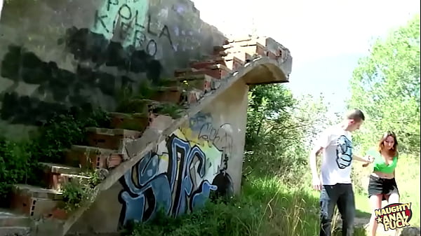 A voluptuous brunette discovers a secluded outdoor location where she engages in vigorous anal intercourse