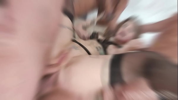 Squirt in my Mouth 4on1 with Adreena Winters   Messy Cumshot & Swallow