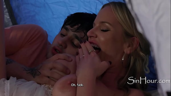 Busty Blonde MILF Rides Her Stepson In The Same Room As Her Husband