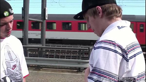 Facial cum on cute young blonde teen girl in public sex gang bang threesome orgy 