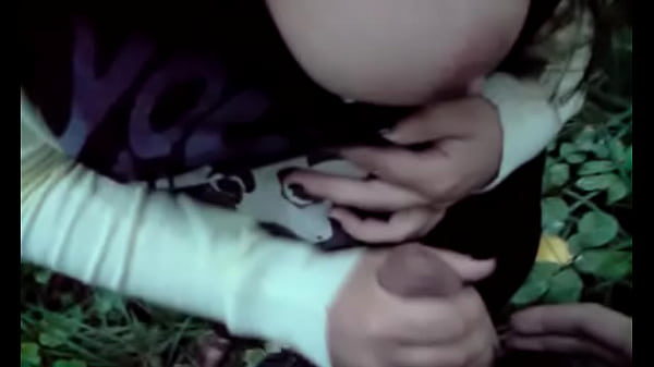 Handjob in forest