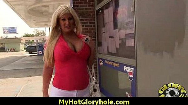 I sneak Black BJ as I fuck husband thrue gloryhole 23