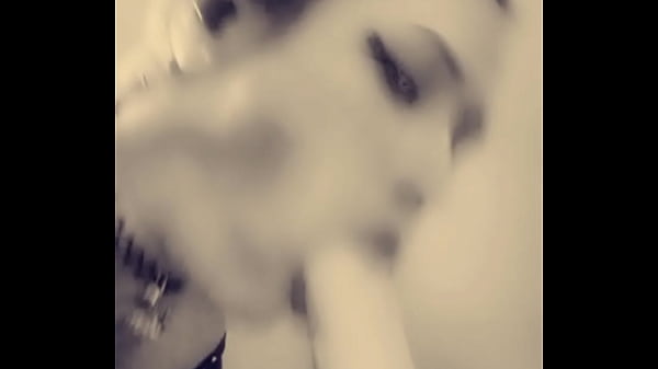 Gagging and sucking huge toy