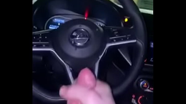 Teen cums on steering wheel 