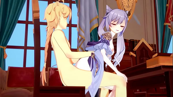 Genshin Impact Hentai - Aether & Ganyu sucking hard dick & penetration  