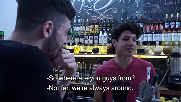 This Chiseled Bartender Fucks A Cute Boy In A Public Bathroom  