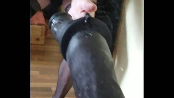 Slutty fag loves BBC Dildo 