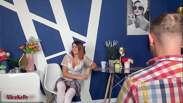 Pornstar answers the questions and shows the skills  