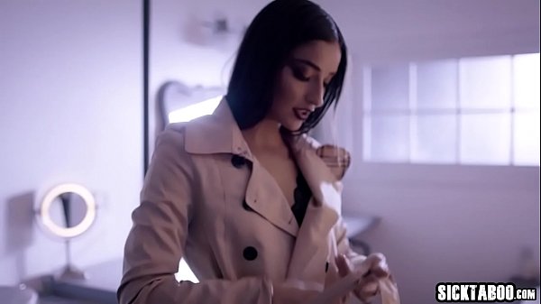 Skinny young brunette gets a b. over her head