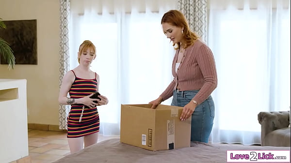 After bringing up memories petite teen stepdaughter Madi Collins gives her busty stepmom Siri Dahl a hug.The sexual tension turn into a kiss and more  