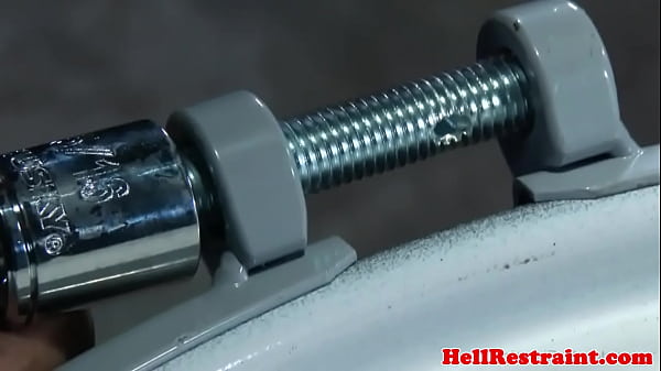 Bonded spreaded pussy in maledom session