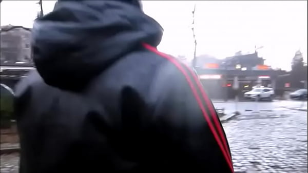 rubber boy in public  