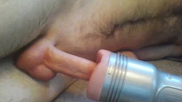 Slow fleshlight edging ends in milky cumshot