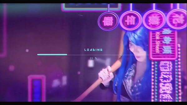 Asian cosplay cyberpunk video  