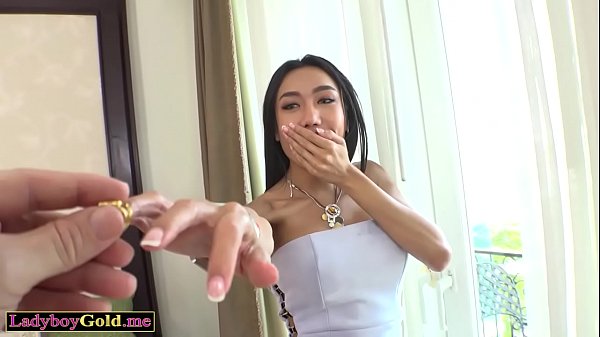 Classy asian shemale bangs her BFs asshole