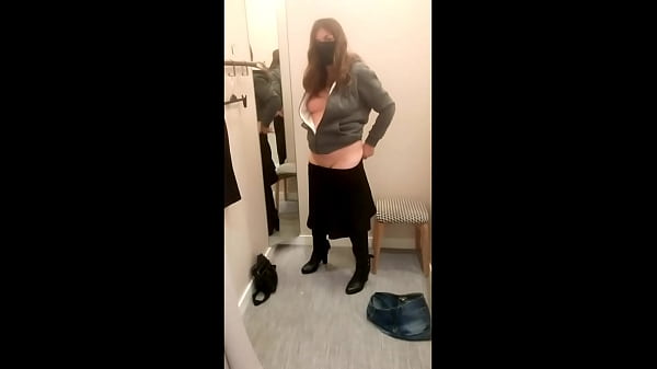 Clothes fitting in a shop and change clothes in a parking lot