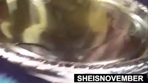 Hot Fat Black Bimbo Sheisnovember Pissing, Standing In Restroom Dripping In Oiled Grease, Raunchy Naked Crotch, With Large Butt Squatting And Voluptuous Exotic Boobs With Hard Nipples Out, Pose Closeup Erotica By Msnovember